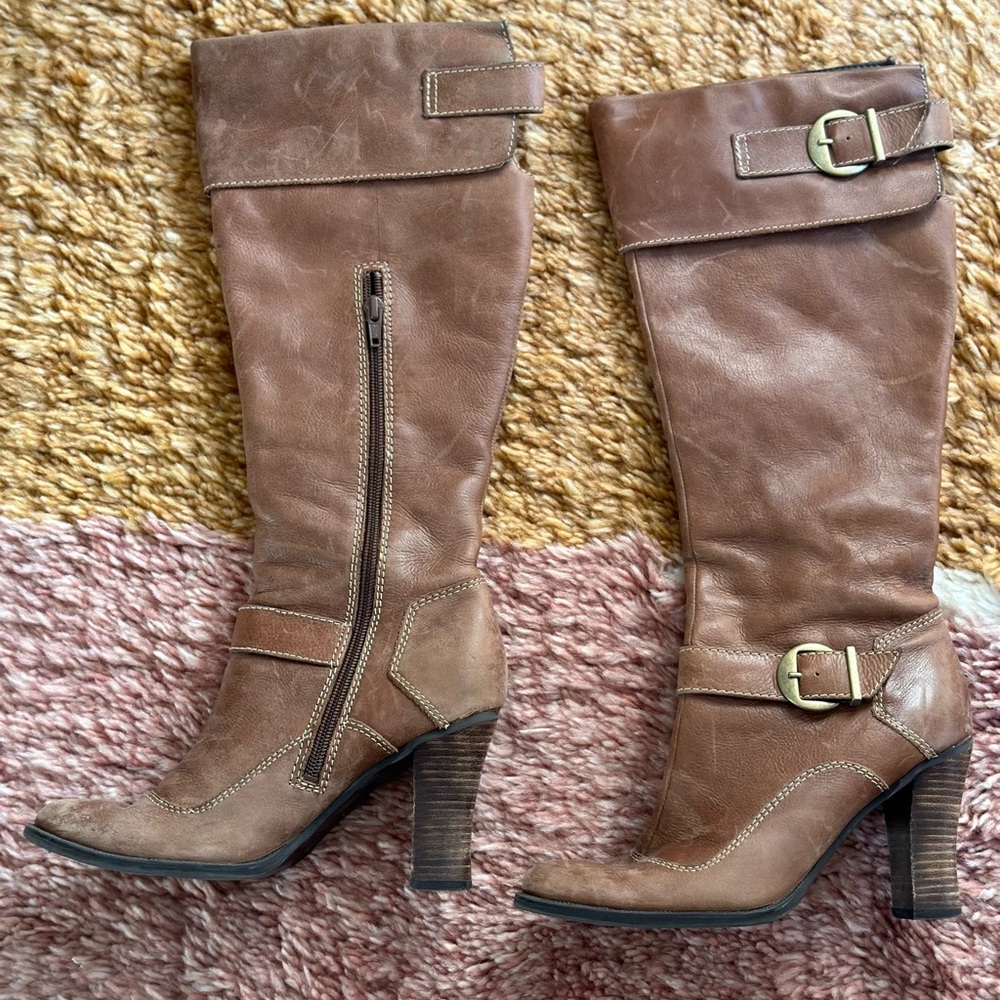 Nine West brown Leather Knee-High Boots